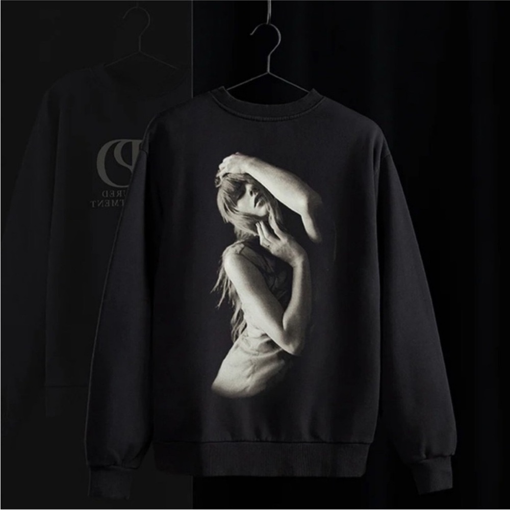 Taylor Swift The Tortured Poets Department Black Crewneck